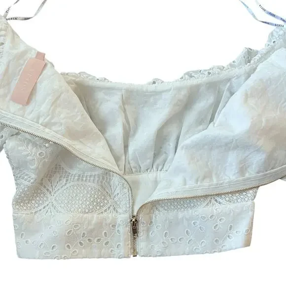 Sofia The Label Amore Lace Crop Top Size 6 - Picture 5 of 10